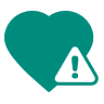 Heart with warning symbol icon