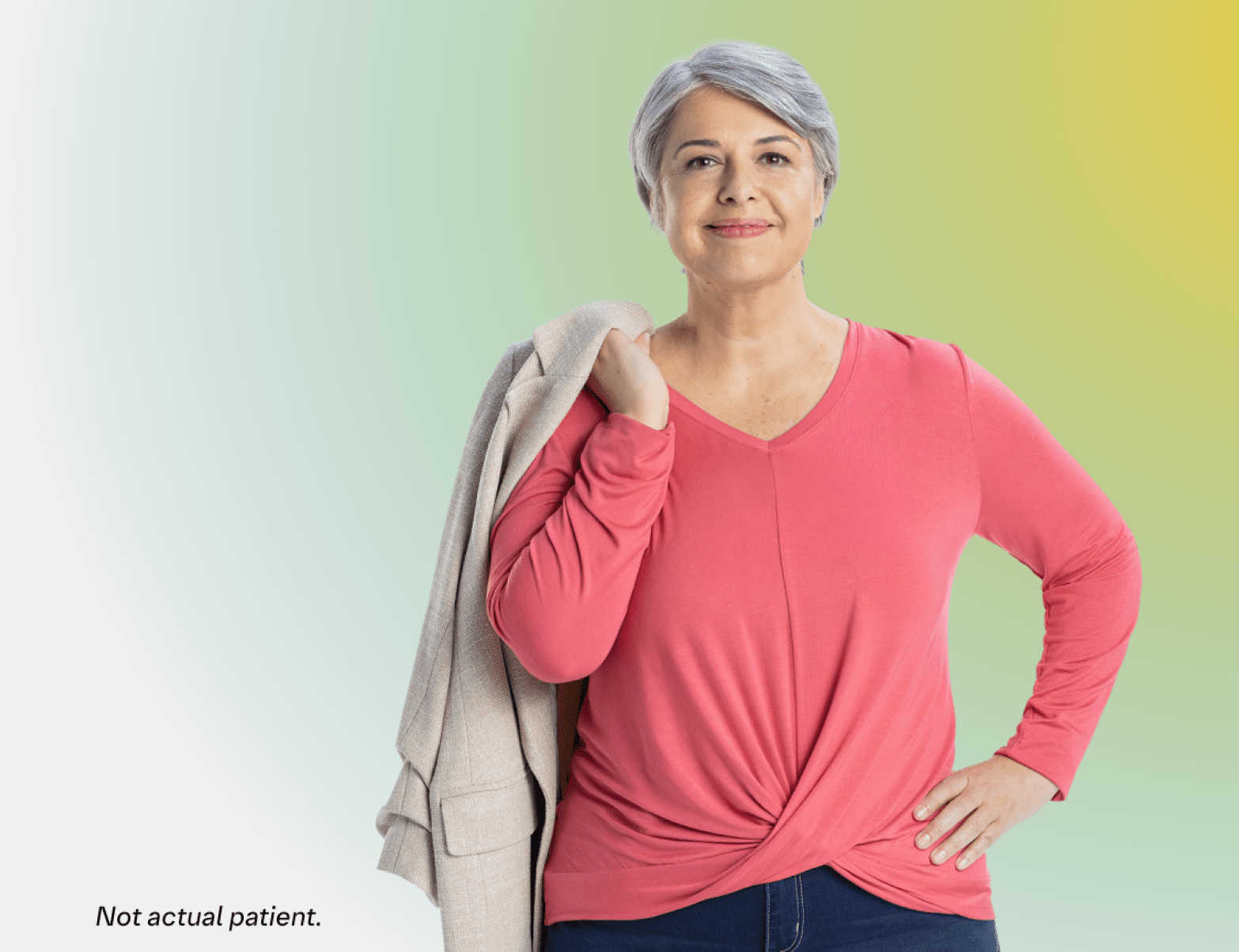 Mature woman smiling and posing