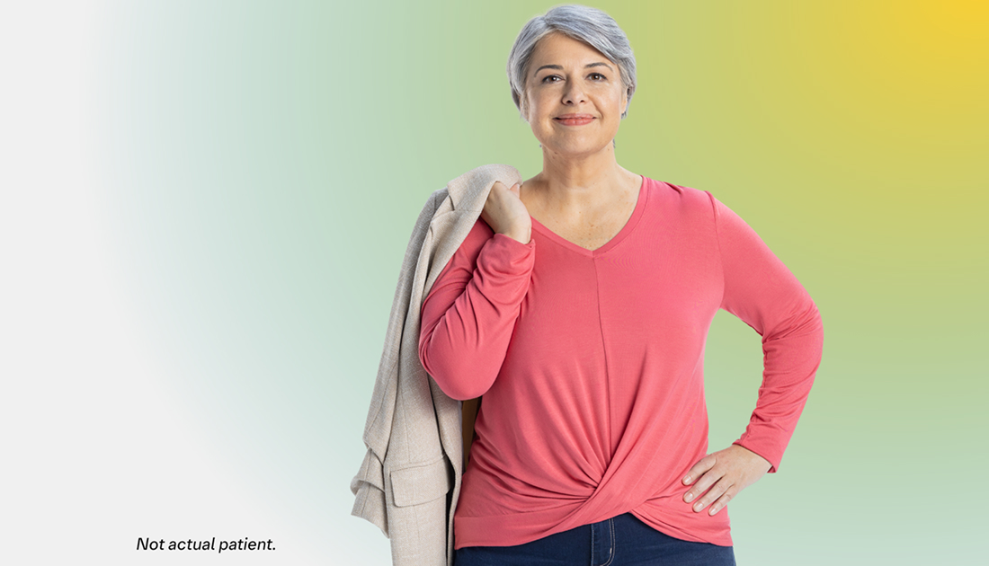 Mature woman smiling and posing